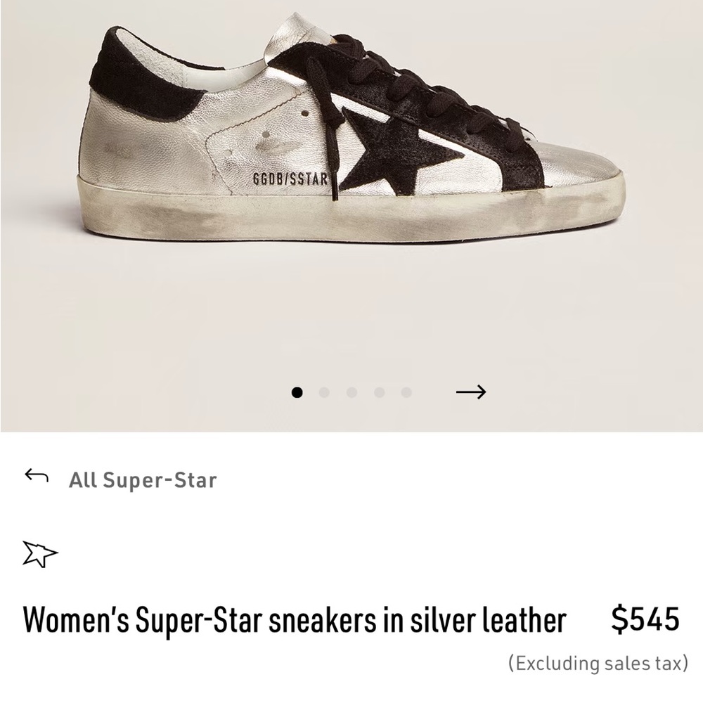 💫 GOLDEN GOOSE 💫 Super-Star in silver.